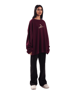 "FOREVER FOREST" MAROON FULL SLEEVE T SHIRT