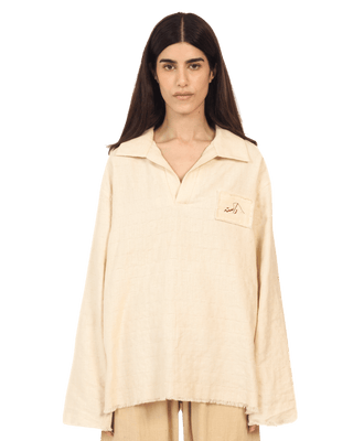 IVORY HANDWOVEN DOBBY SHIRT