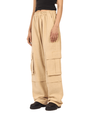 KHAKI KHADDAR CARGO PANTS