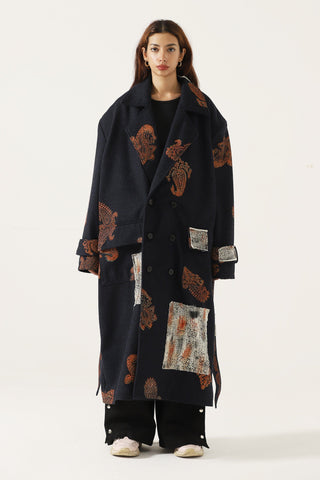 HAND BLCOK PRINT PATCHWORK LONG COAT