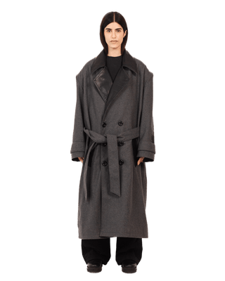 ASH GREY  WOOL TRENCH COAT