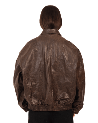 VINTAGE BROWN LEATHER BIKER JACKET