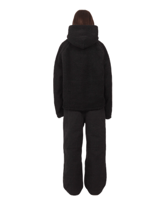 BLACK SHERPA HOODIE