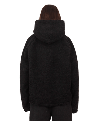 BLACK SHERPA HOODIE