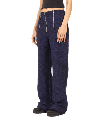 BLUE KHADDAR ZIPPER PANTS