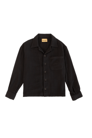 HANDWOVEN BLACK DOBBY SHIRT