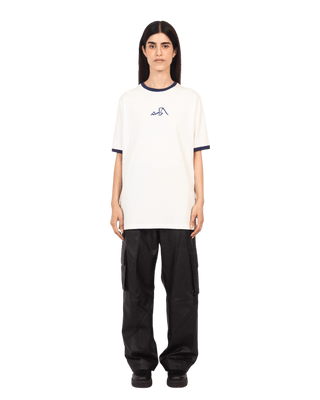 NAVY REGULAR FIT EMBROIDERED LOGO T SHIRT