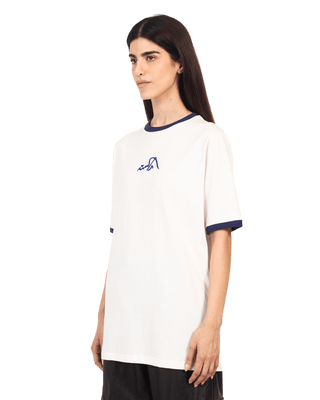 NAVY REGULAR FIT EMBROIDERED LOGO T SHIRT