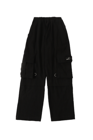 black handwoven khaddar cargo pants