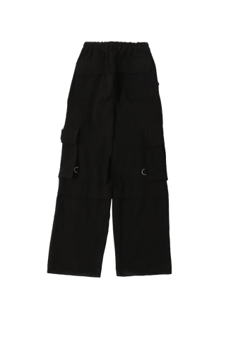 black handwoven khaddar cargo pants