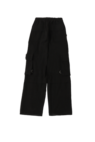 black handwoven khaddar cargo pants