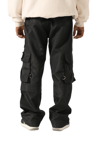 nylon patch logo cargo pants