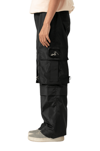 nylon patch logo cargo pants