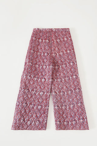 "HAVELI" QUILTED SILK BLOCKPRINT SWEATPANTS