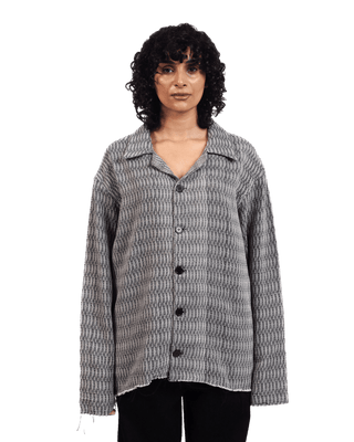 GREY DOBBY WEAVE BUTTON DOWN