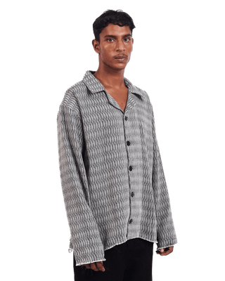 GREY DOBBY WEAVE BUTTON DOWN