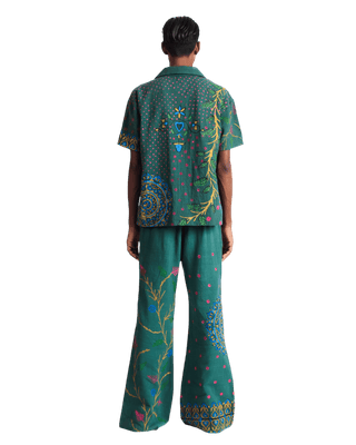 "PEACOCK GARDEN" BLOCKPRINT BUTTON DOWN