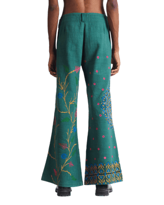 "PEACOCK GARDEN" BLOCKPRINT KHADDAR PANTS