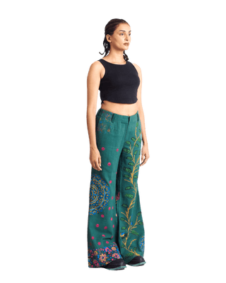 "PEACOCK GARDEN" BLOCKPRINT KHADDAR PANTS