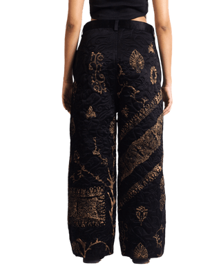 "GOLDEN" SILK BLOCKPRINT TROUSERS