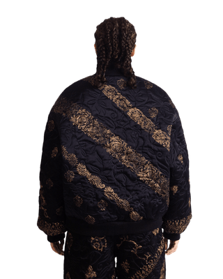 "GOLDEN" BLOCKPRINT SILK BOMBER JACKET