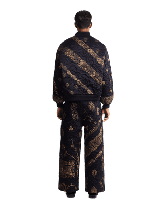 "GOLDEN" BLOCKPRINT SILK BOMBER JACKET