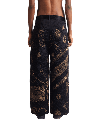 "GOLDEN" SILK BLOCKPRINT TROUSERS