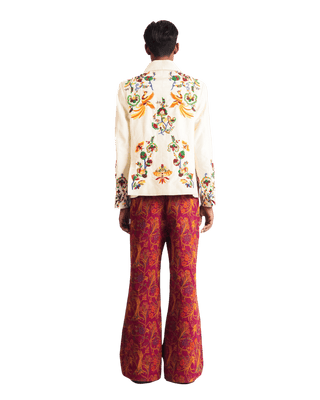 "PAINTED BIRD" SILK JACKET