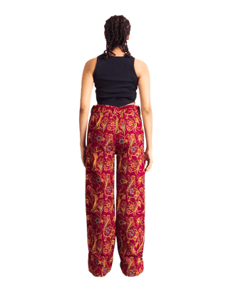 "RED AFFAIR" JACQUARD WOVEN TROUSERS