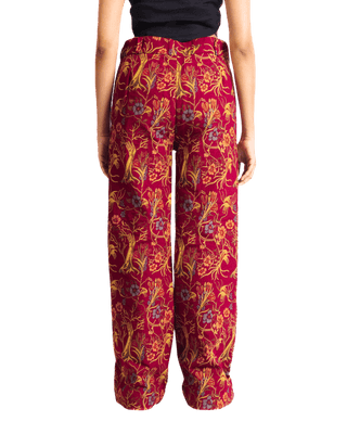 "RED AFFAIR" JACQUARD WOVEN TROUSERS