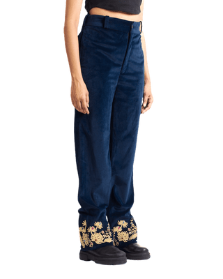 "GOLDEN PEACOCK" VELVET TROUSERS