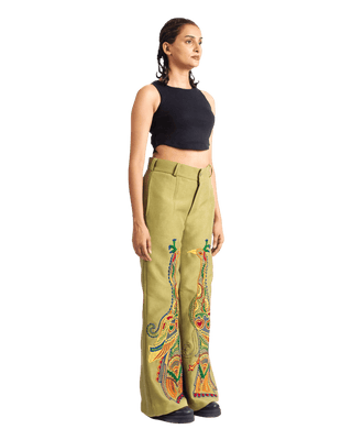 "PEACOCK SYMPHONY" TROUSERS