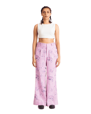 "THORNS AND ROSES" KHADDAR PANTS