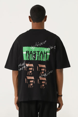 "i hate school" printed black t shirt