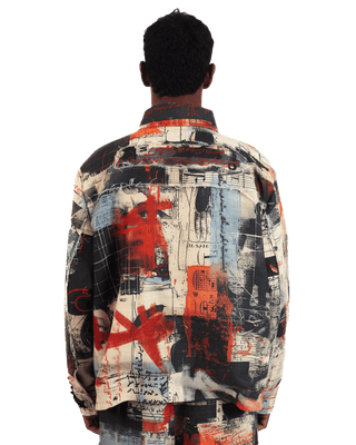 "Ethereal Loop" Abstract Printed Coach Jacket