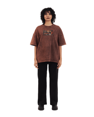 "Eternal Cycle" Oversized Rust Brown T-Shirt