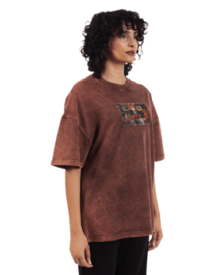 "Eternal Cycle" Oversized Rust Brown T-Shirt