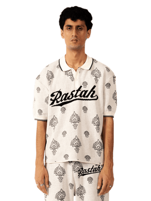 Rastah jacquard knit polo