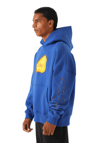 "Remembrance" royal blue printed hoodie