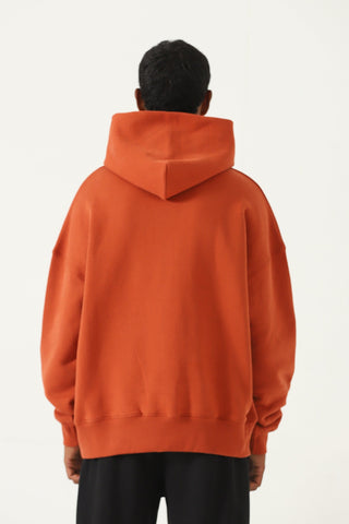 deep rust logo hoodie