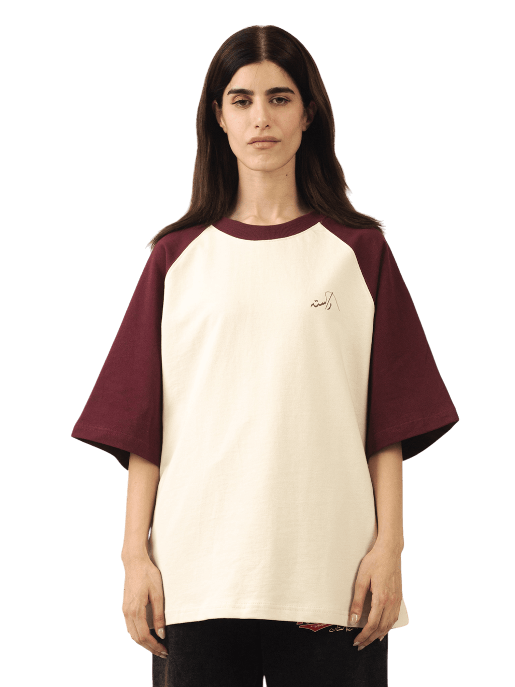 Maroon Beige Raglan T-Shirt (V5) – Rastah