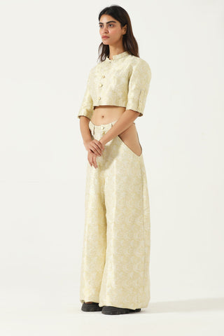 "RANI OF WIMBLEDON" SILK BROCADE TROUSERS