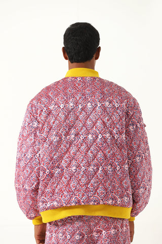 "HAVELI" QUILTED SILK BLOCKPRINT SWEATSHIRT