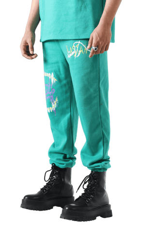 "THE INTROSPECTIVE VAMPIRE" SEA GREEN SWEATPANT