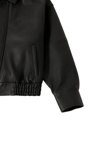 "95" OVERSIZED LEATHER EMBOSS JACKET