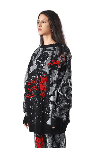 "SHADOWS" JACQUARD KNIT SWEATSHIRT