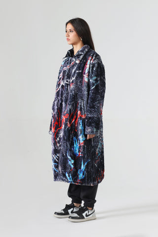 ABSTRACT GRAFFITI LONG COAT