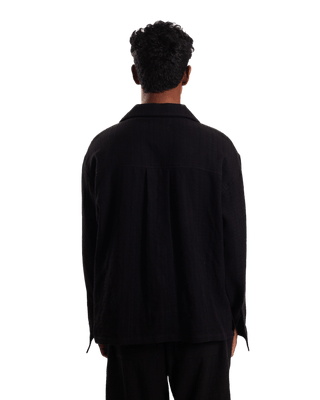 HANDWOVEN BLACK DOBBY SHIRT