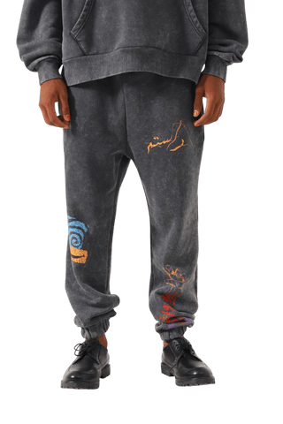 "BRAIN WASH" GREY SWEATPANTS