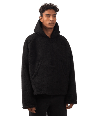 BLACK SHERPA HOODIE